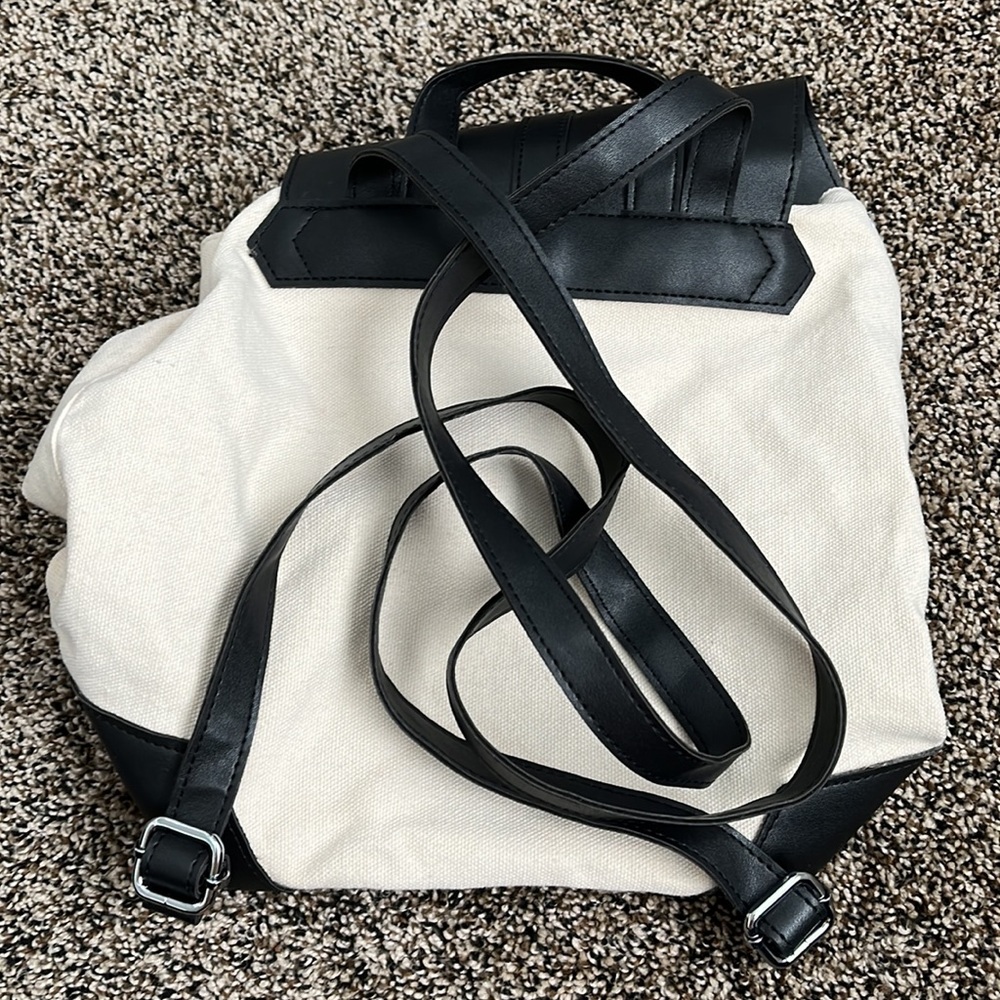 Deux Lux Canvas Backpack, worn once. stained bottom - Picture 6 of 7
